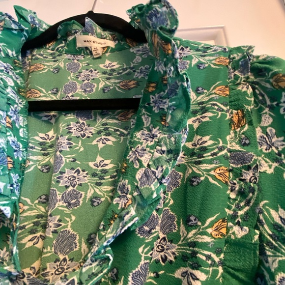 Max Studio Women's Elbow Length Sleeve Print Tiered Maxi Dress - Picture 9 of 10